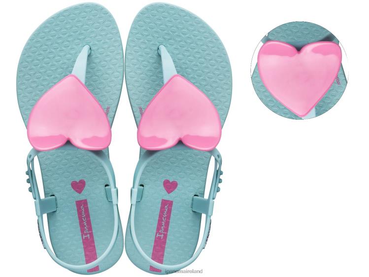 Footwear VR06T378 Kids Aqua Pink Ipanema K Heart Sandal