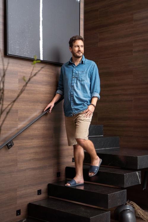 Footwear VR06T462 Men Blue Stripe Ipanema Dakar Slide