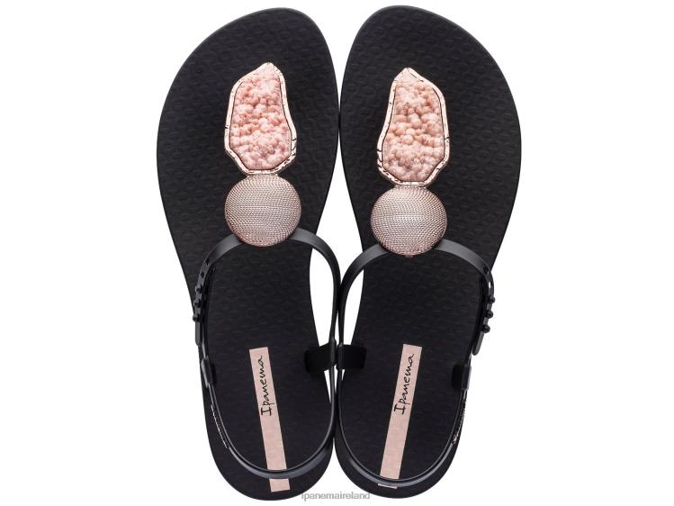 Footwear VR06T167 Women Rose Black Ipanema Elegant Sandal Crystal