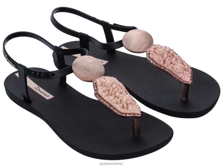 Footwear VR06T167 Women Rose Black Ipanema Elegant Sandal Crystal