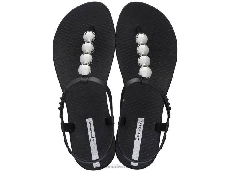 Footwear VR06T283 Women Black Chrome Ipanema Class Sandal Pebble