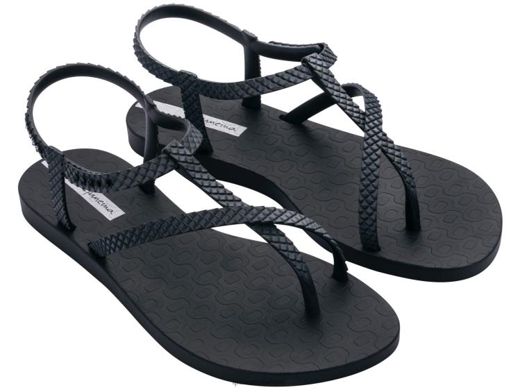 Footwear VR06T48 Women Black Snake Ipanema Wish Sandal Depth