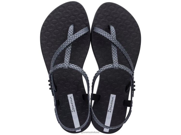 Footwear VR06T48 Women Black Snake Ipanema Wish Sandal Depth