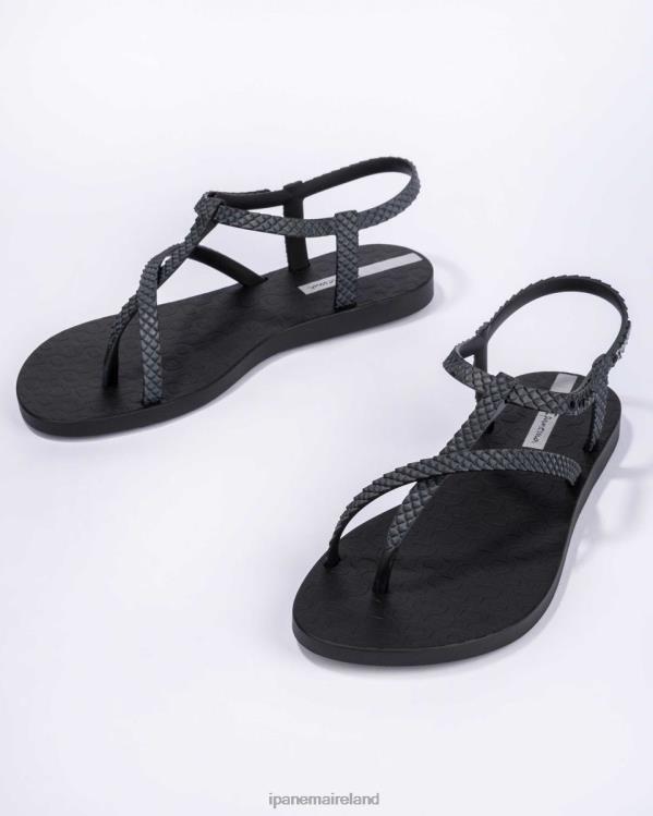 Footwear VR06T48 Women Black Snake Ipanema Wish Sandal Depth
